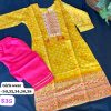 Silk Feel Yellow and Pink Salwar Kameez